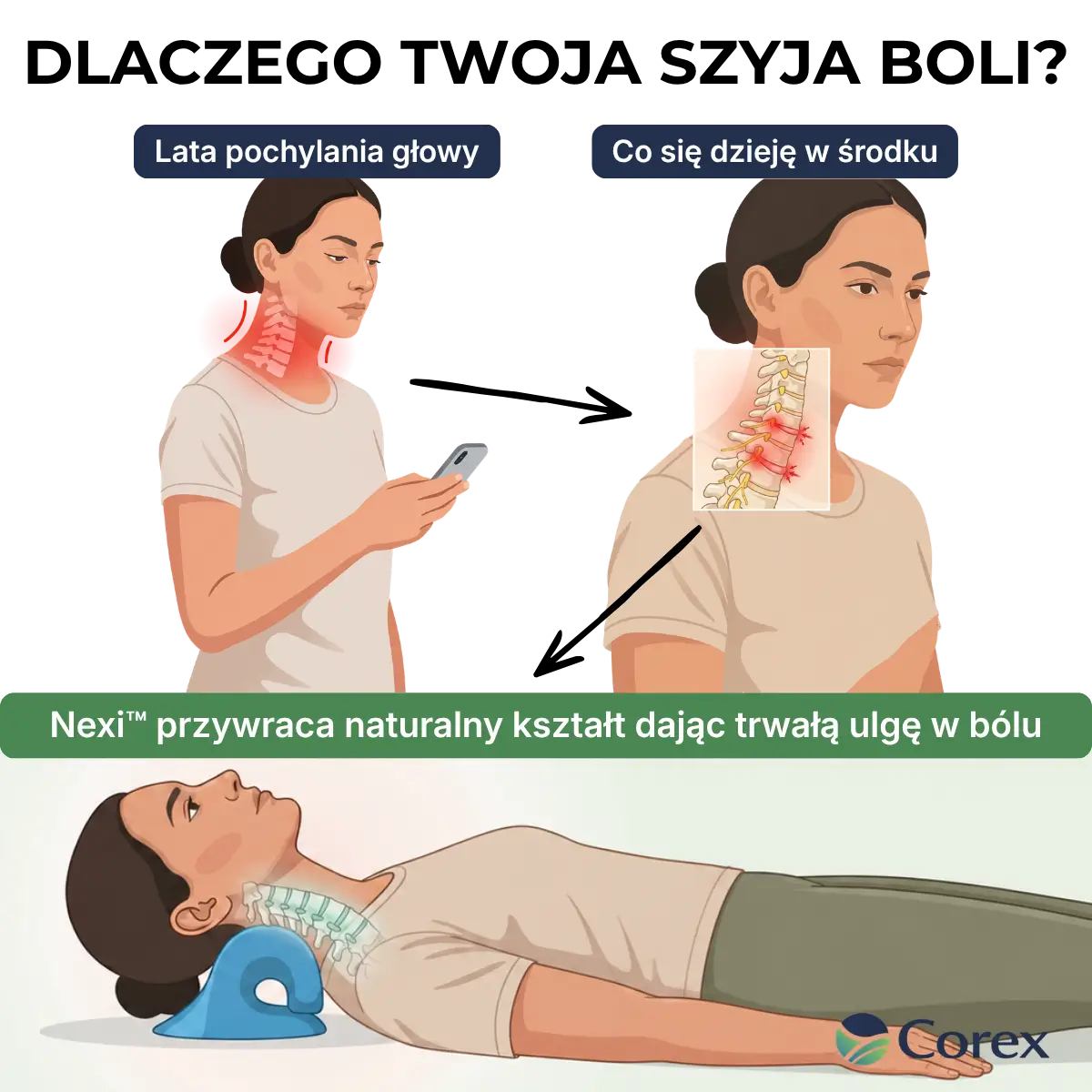 Nexi™ | Poduszka trakcyjna na napięcie i ból karku